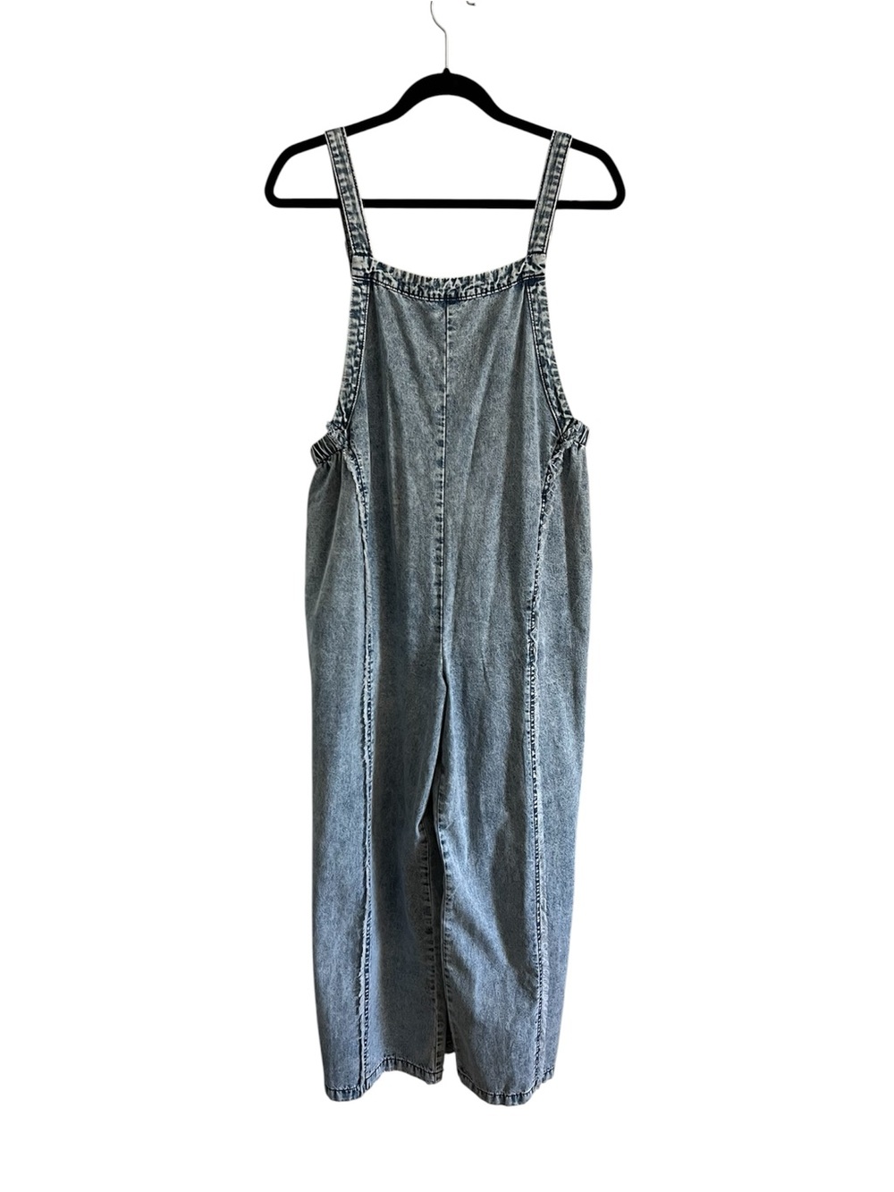 Boutique Wide Leg Denim Jumpsuit Overalls Medium Acid Wash Boho